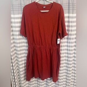 Old Navy Red Casual Sundress with Dolman Sleeves